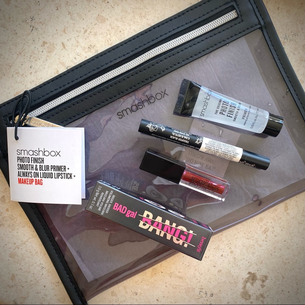 NWT 5-Piece High End Makeup Items: Primer, Mascara, Eyeliner, Liquid Lipstick